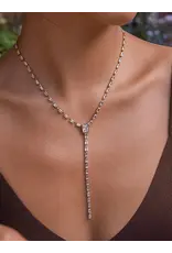 Flanerie Cieline 18K Gold Non-Tarnish Cz Lariat Necklace