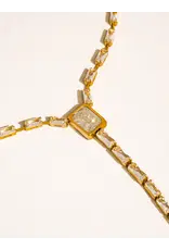 Flanerie Cieline 18K Gold Non-Tarnish Cz Lariat Necklace