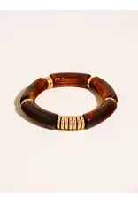 Flanerie Cove 18K Gold Non-Tarnish Chunky Resin Bangle