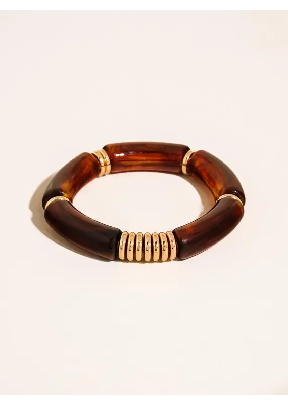 Flanerie Cove 18K Gold Non-Tarnish Chunky Resin Bangle