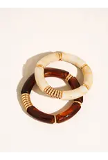 Flanerie Cove 18K Gold Non-Tarnish Chunky Resin Bangle