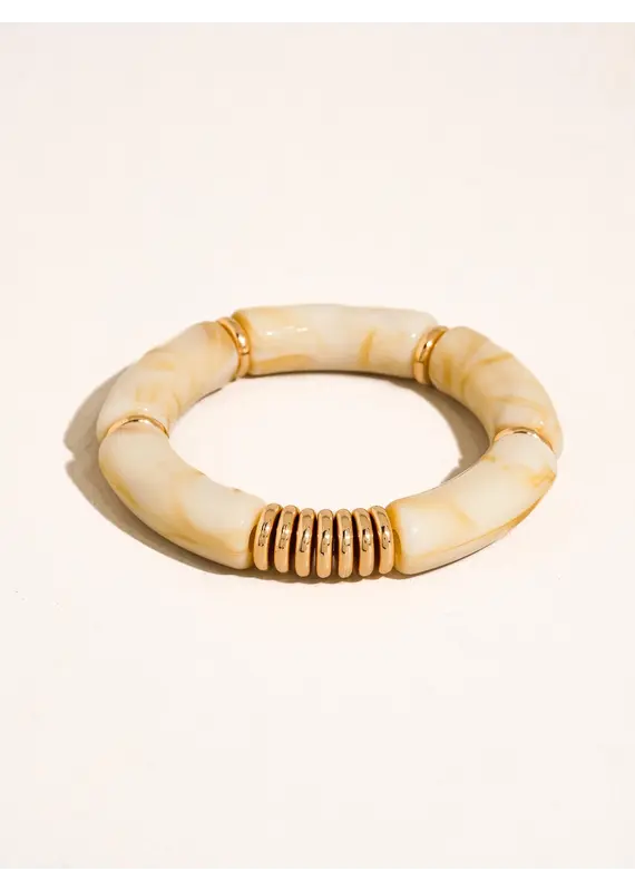 Flanerie Cove 18K Gold Non-Tarnish Chunky Resin Bangle