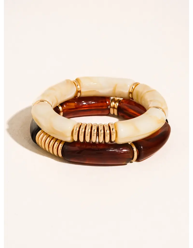 Flanerie Cove 18K Gold Non-Tarnish Chunky Resin Bangle