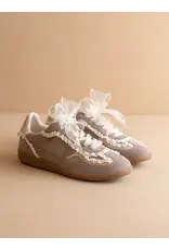 April Lace Trimmed Sneaker w/ Charms