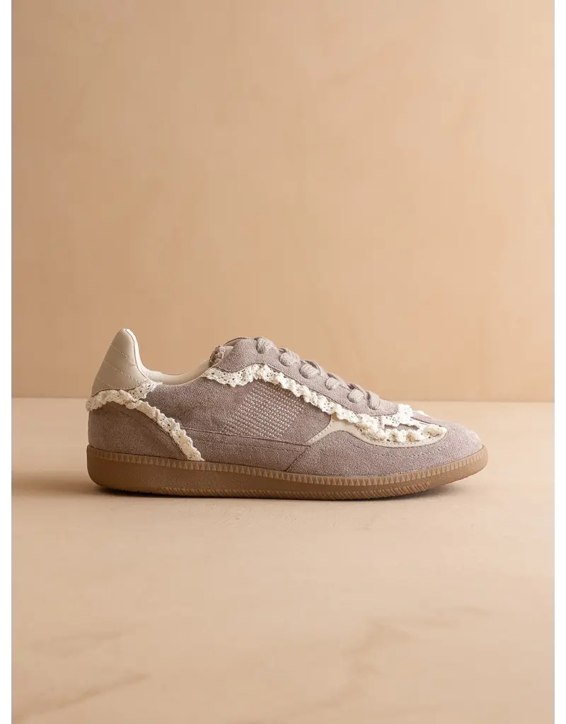 April Lace Trimmed Sneaker w/ Charms