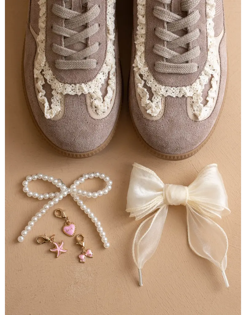 April Lace Trimmed Sneaker w/ Charms