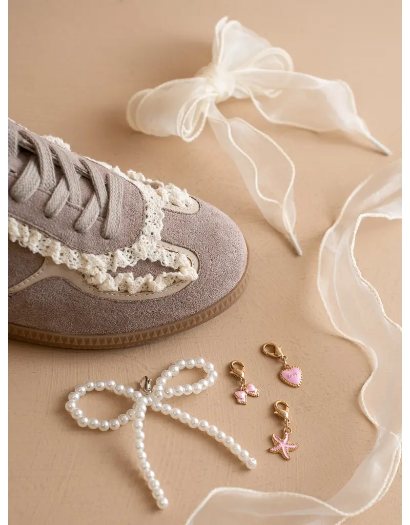April Lace Trimmed Sneaker w/ Charms