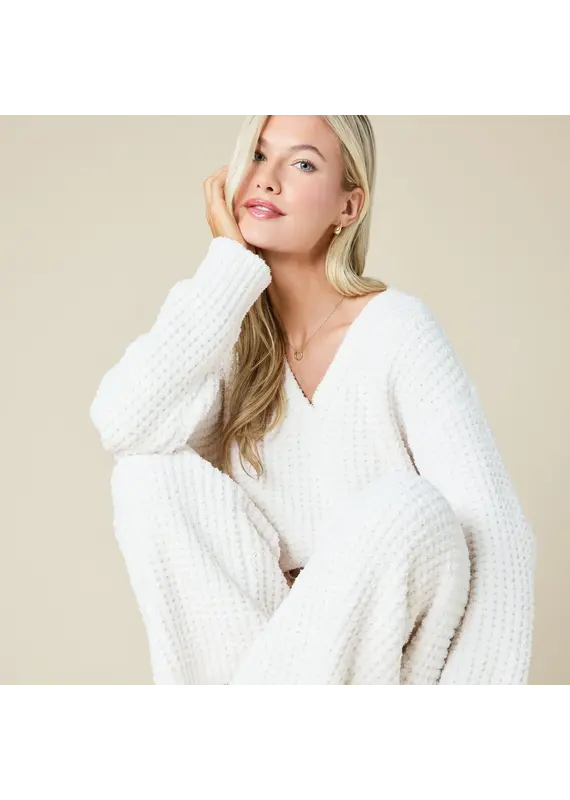 Softies Marshmallow Waffle V-Neck Lounge Set