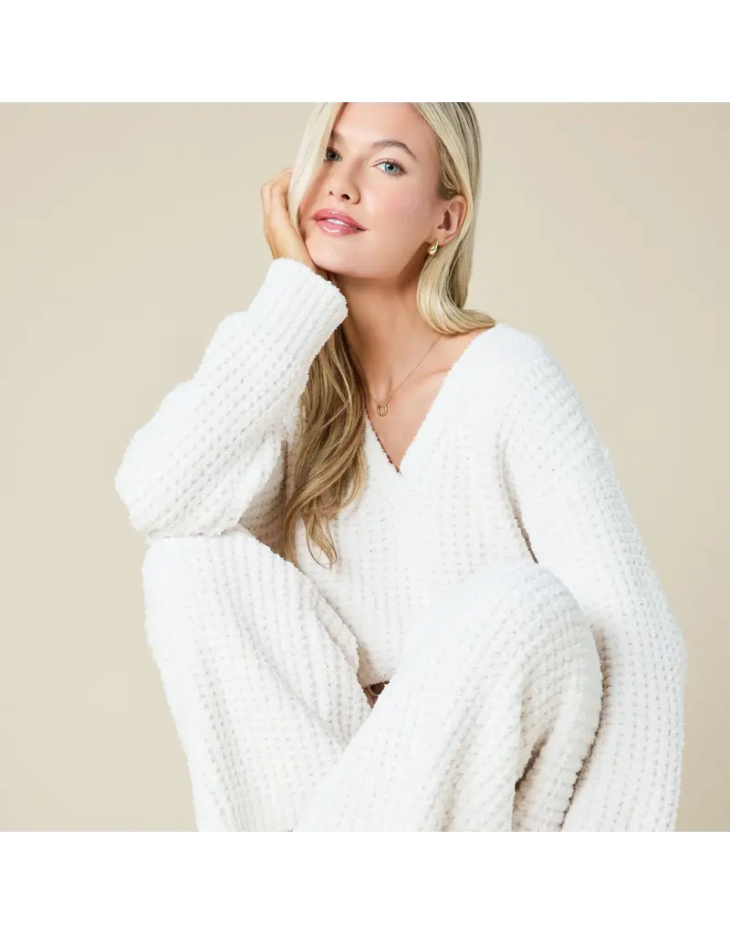 Softies Marshmallow Waffle V-Neck Lounge Set