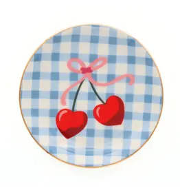 Properly Improper Trinket Tray 'Gingham Cherry'