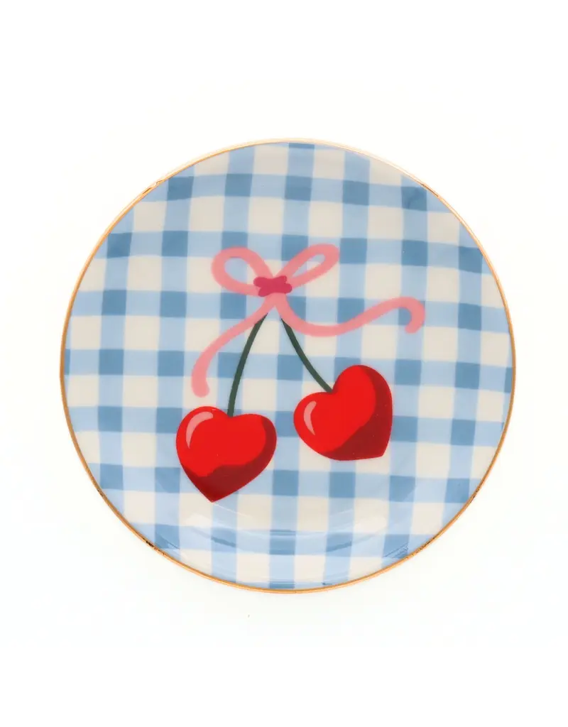 Properly Improper Trinket Tray 'Gingham Cherry'