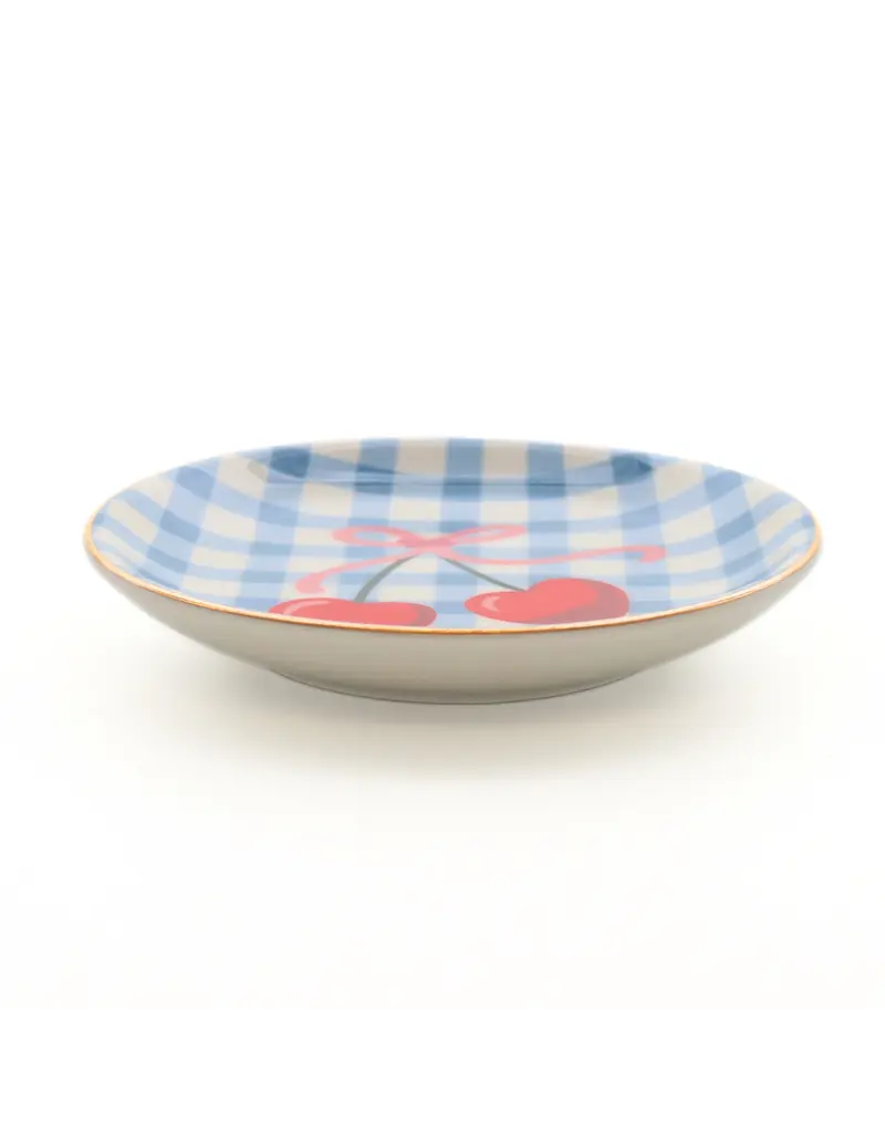 Properly Improper Trinket Tray 'Gingham Cherry'