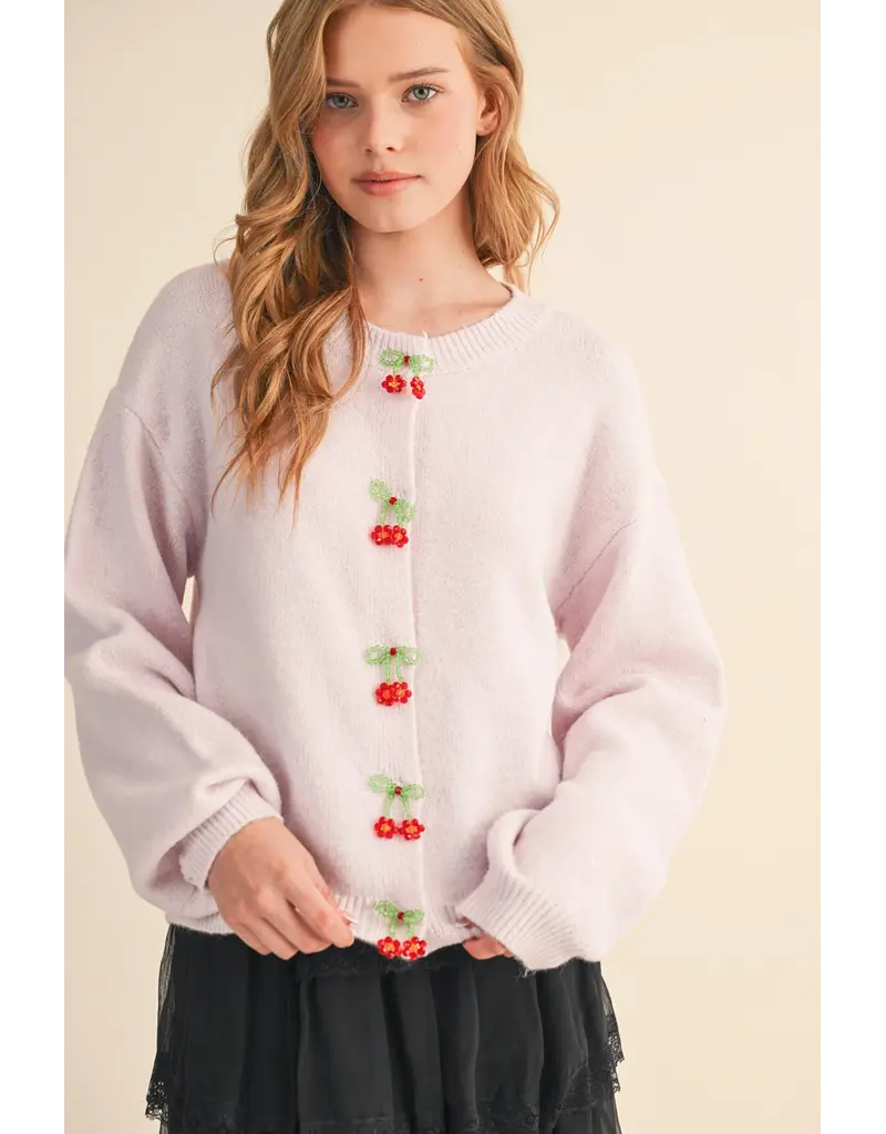 &Merci Dahlia Beaded Sweater Cardigan