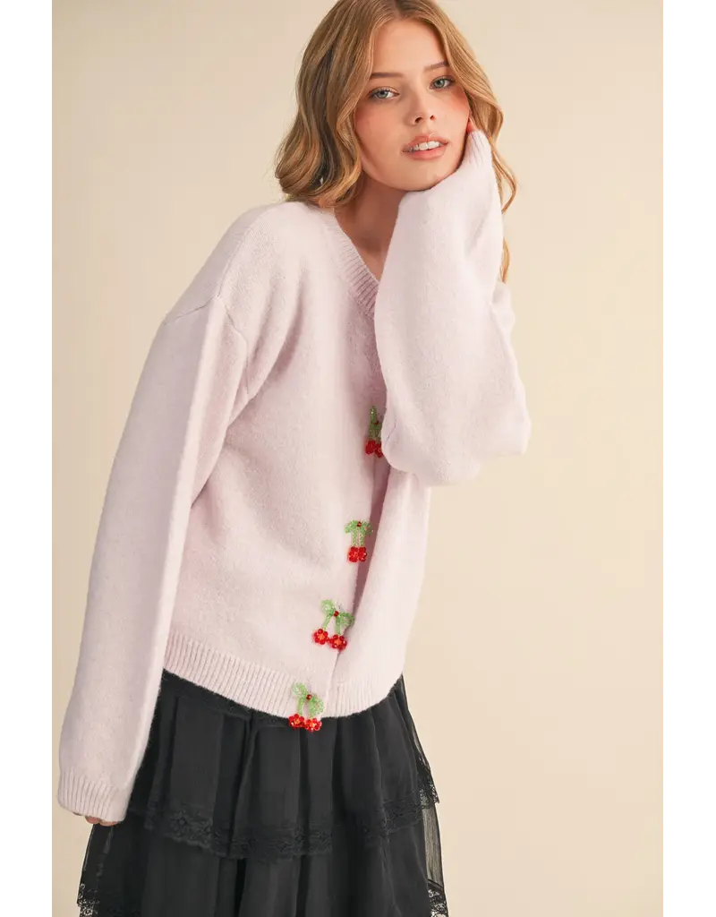 &Merci Dahlia Beaded Sweater Cardigan