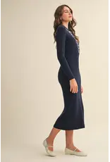 &Merci Ricki Ribbed Knit Collared Dress
