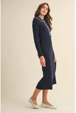 &Merci Ricki Ribbed Knit Collared Dress