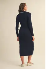 &Merci Ricki Ribbed Knit Collared Dress