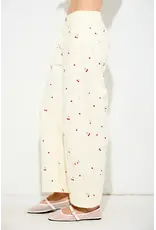 Cherry Print Barrel Jeans