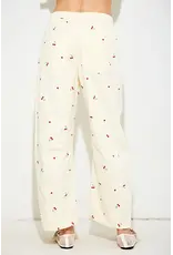 Cherry Print Barrel Jeans