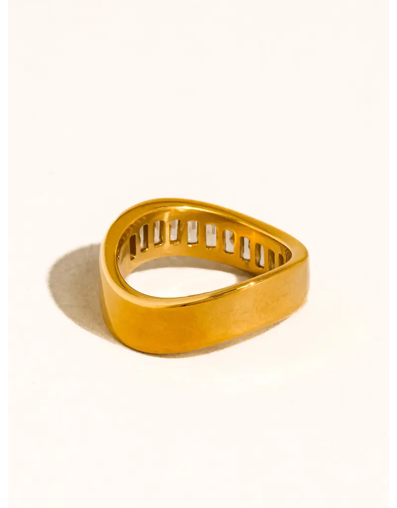Flanerie Calyxe 18K Gold Non-Tarnish Band Ring