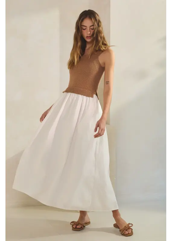 Creamon Hadley Knit Combo Maxi Dress