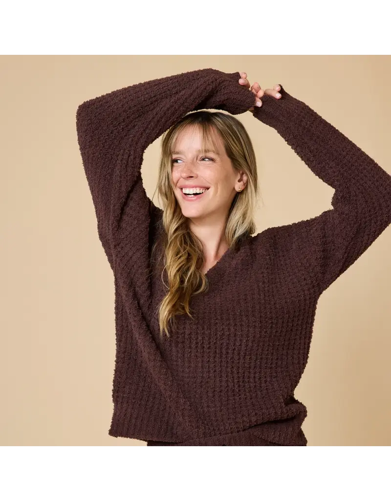 Softies Marshmallow Waffle V-Neck Lounge Set