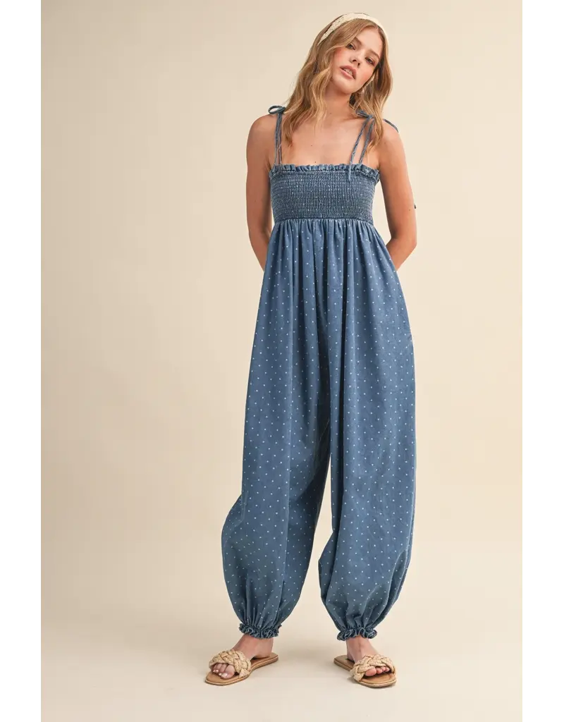 Riley Denim Dot Jumpsuit
