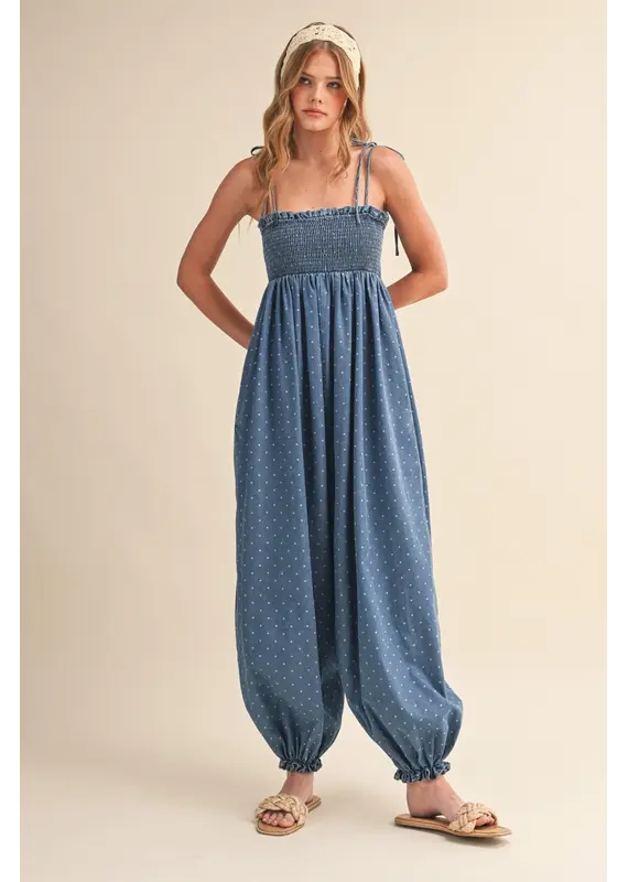 Riley Denim Dot Jumpsuit