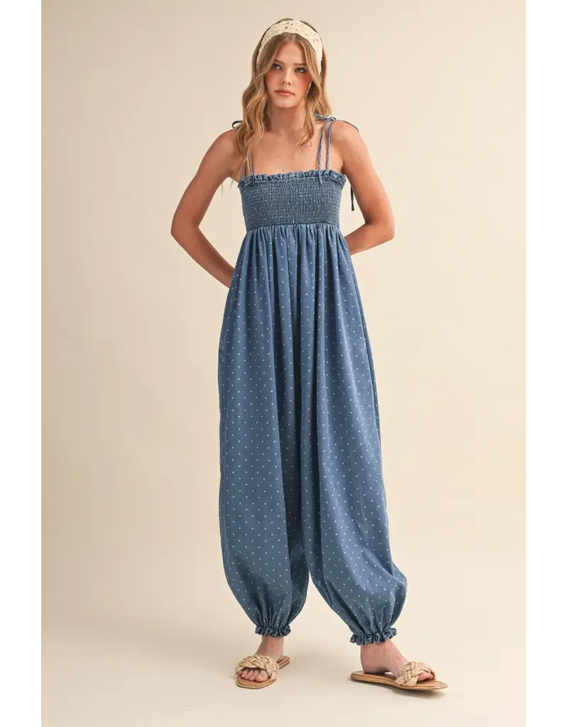 Riley Denim Dot Jumpsuit