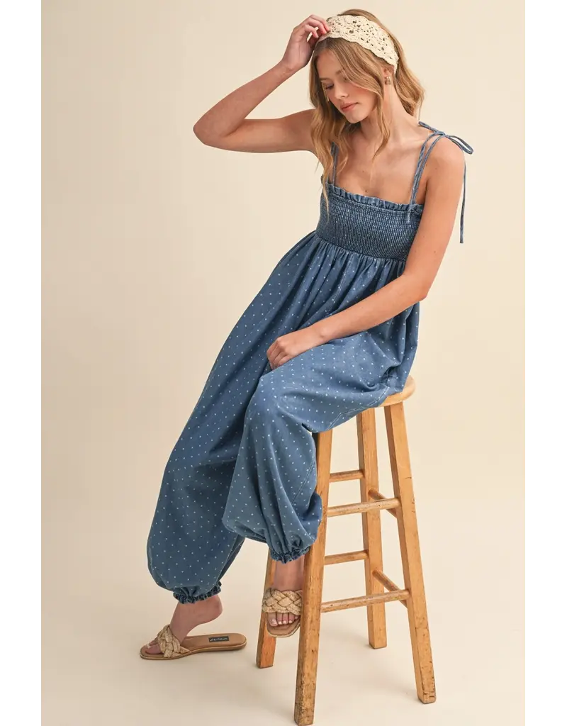 Riley Denim Dot Jumpsuit