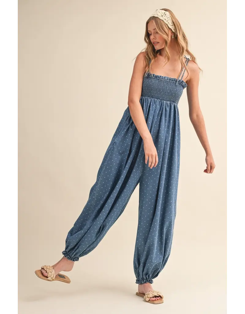 Riley Denim Dot Jumpsuit