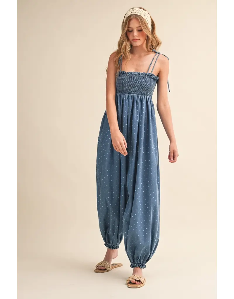 Riley Denim Dot Jumpsuit