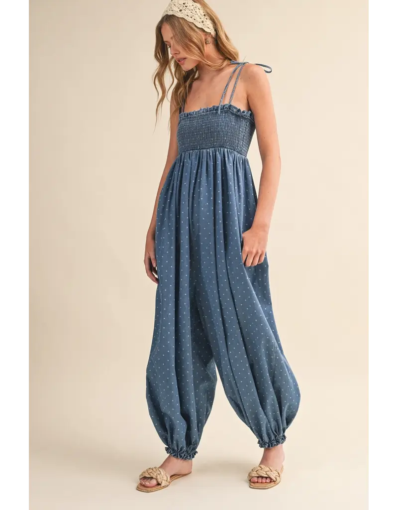 Riley Denim Dot Jumpsuit