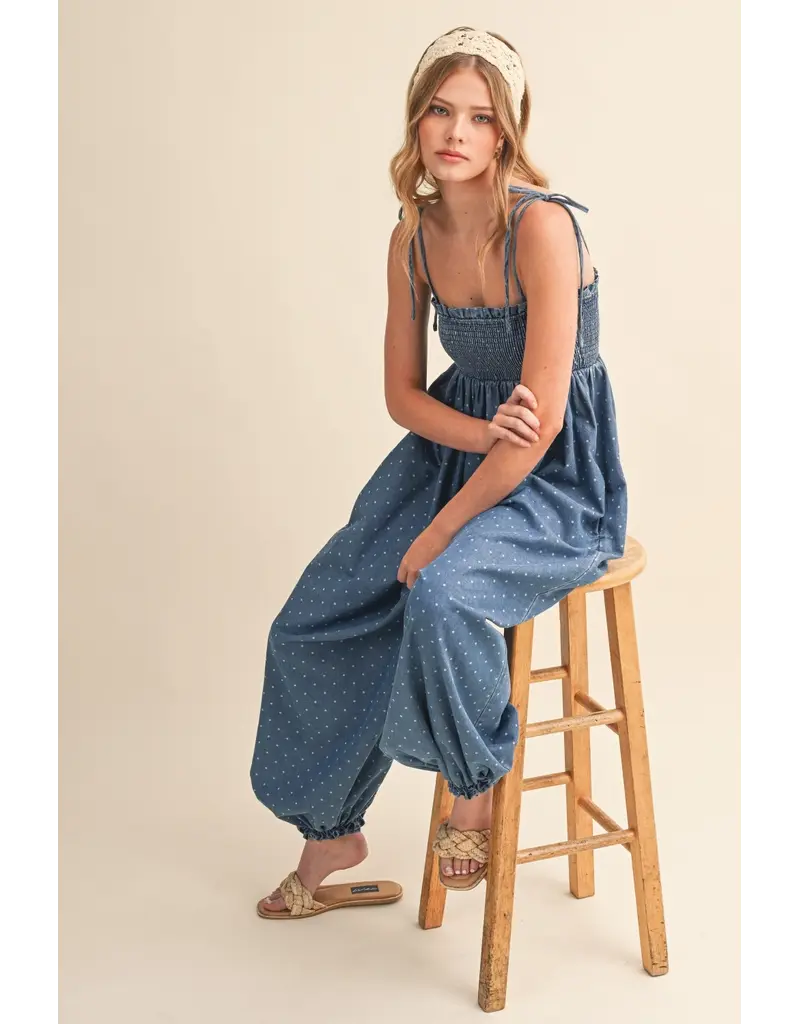 Riley Denim Dot Jumpsuit
