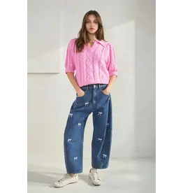 Oddi Pearl Bow Mom Jean