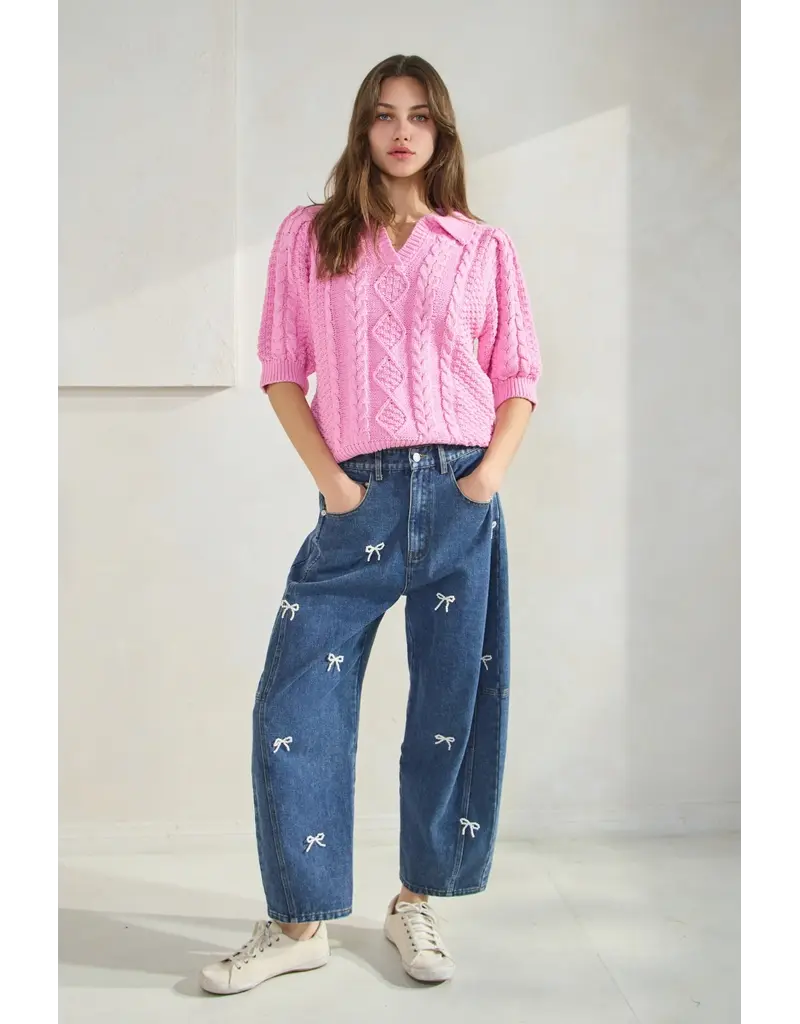 Oddi Pearl Bow Mom Jean