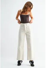 Just Black Denim Patch Pocket Wide Leg Jean