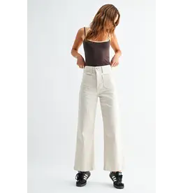 Just Black Denim Patch Pocket Wide Leg Jean