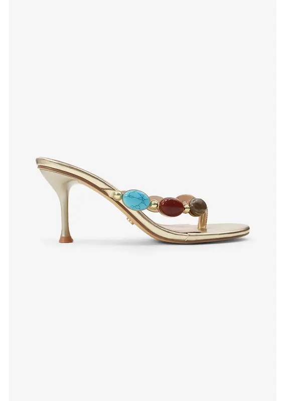 Lemonade Shoes Nina Beaded Thong Heel