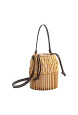 Melie Bianco Naomi Vegan Wooden Bamboo Top Handle Bag
