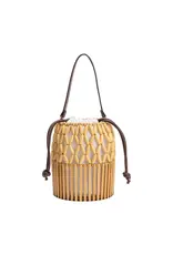 Melie Bianco Naomi Vegan Wooden Bamboo Top Handle Bag