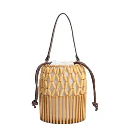 Melie Bianco Naomi Vegan Wooden Bamboo Top Handle Bag