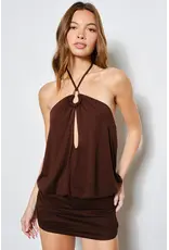 Pretty Garbage Kaylia Peekaboo Halter Mini Dress