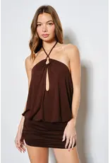 Pretty Garbage Kaylia Peekaboo Halter Mini Dress