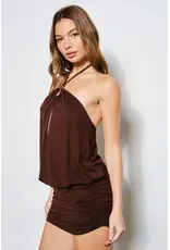 Pretty Garbage Kaylia Peekaboo Halter Mini Dress