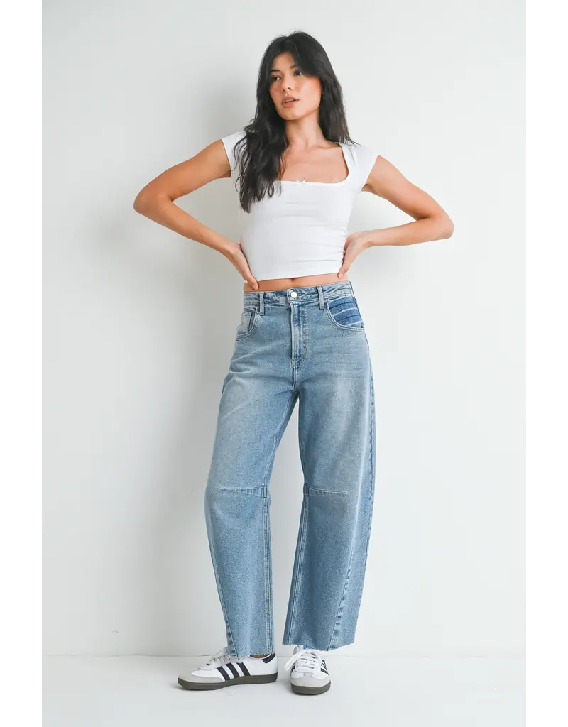 Just Black Denim The Seamed Barrel Jean