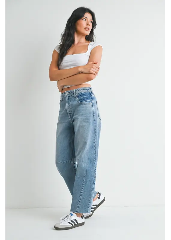 Just Black Denim The Seamed Barrel Jean