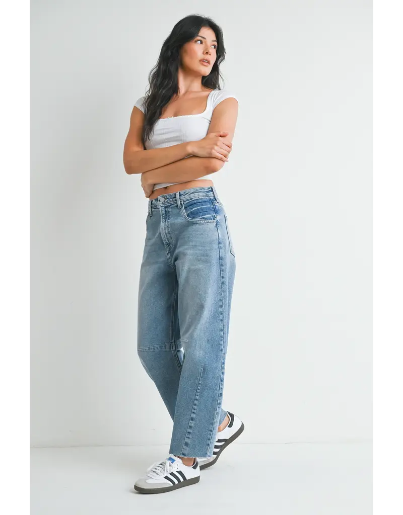 Just Black Denim The Seamed Barrel Jean