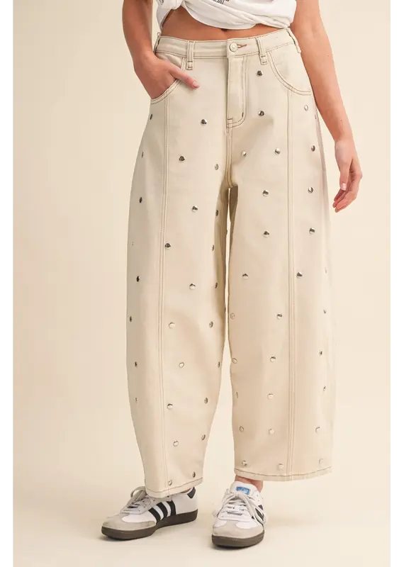 Serena Studded Barrel Jeans