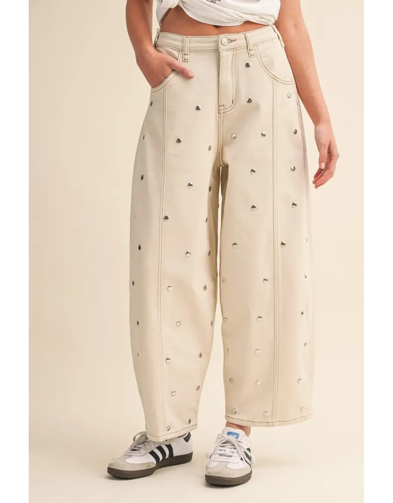 Serena Studded Barrel Jeans